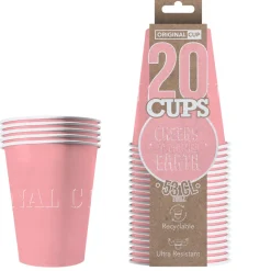 20 GOBELETS XL EN CARTON 53CL - ROSE PASTEL