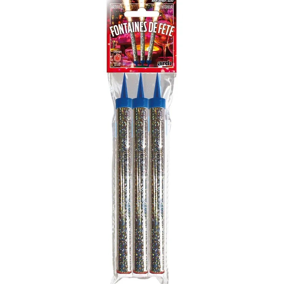 3 GRANDES FONTAINES DE FÊTE 27CM 80S - F1