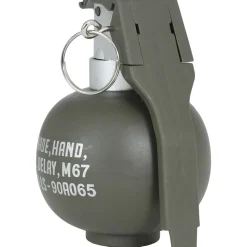 GRENADE MILITAIRE FACTICE SON LUMIÈRE 10CM VERT