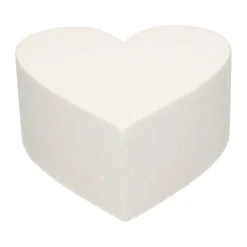 GÂTEAU POLYSTYRÈNE COEUR 15CM BLANC