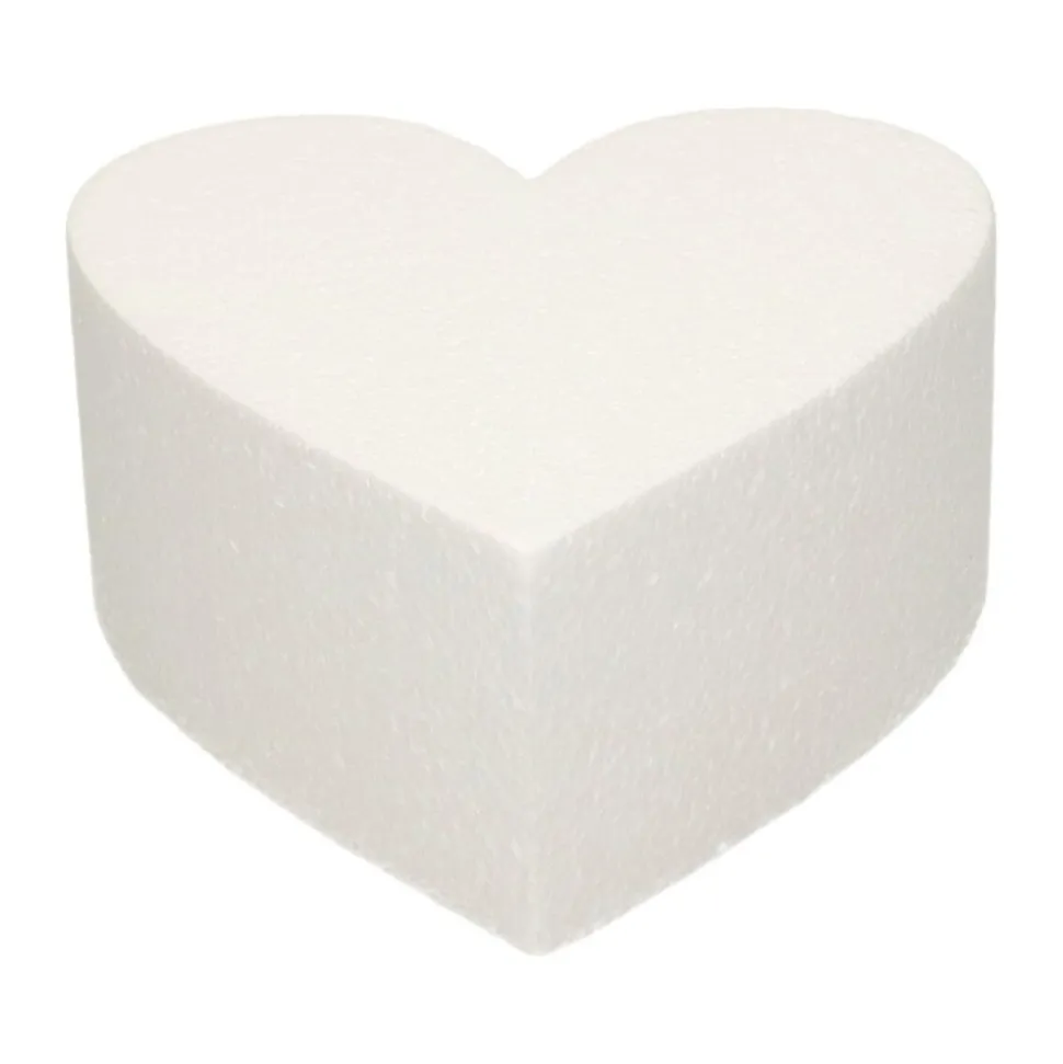 GÂTEAU POLYSTYRÈNE COEUR 15CM BLANC
