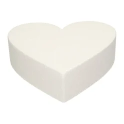 GÂTEAU POLYSTYRÈNE COEUR 25CM BLANC