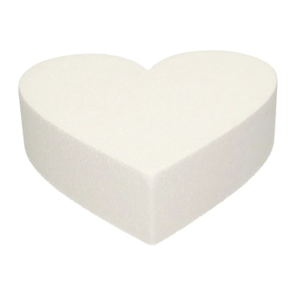 GÂTEAU POLYSTYRÈNE COEUR 25CM BLANC