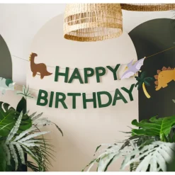 GUIRLANDE ANNIVERSAIRE DINOSAURE 4.5M VERT