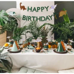 GUIRLANDE ANNIVERSAIRE DINOSAURE 4.5M VERT