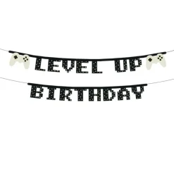 GUIRLANDE ANNIVERSAIRE GAMER JEUX VIDÉO 2.5M NOIR