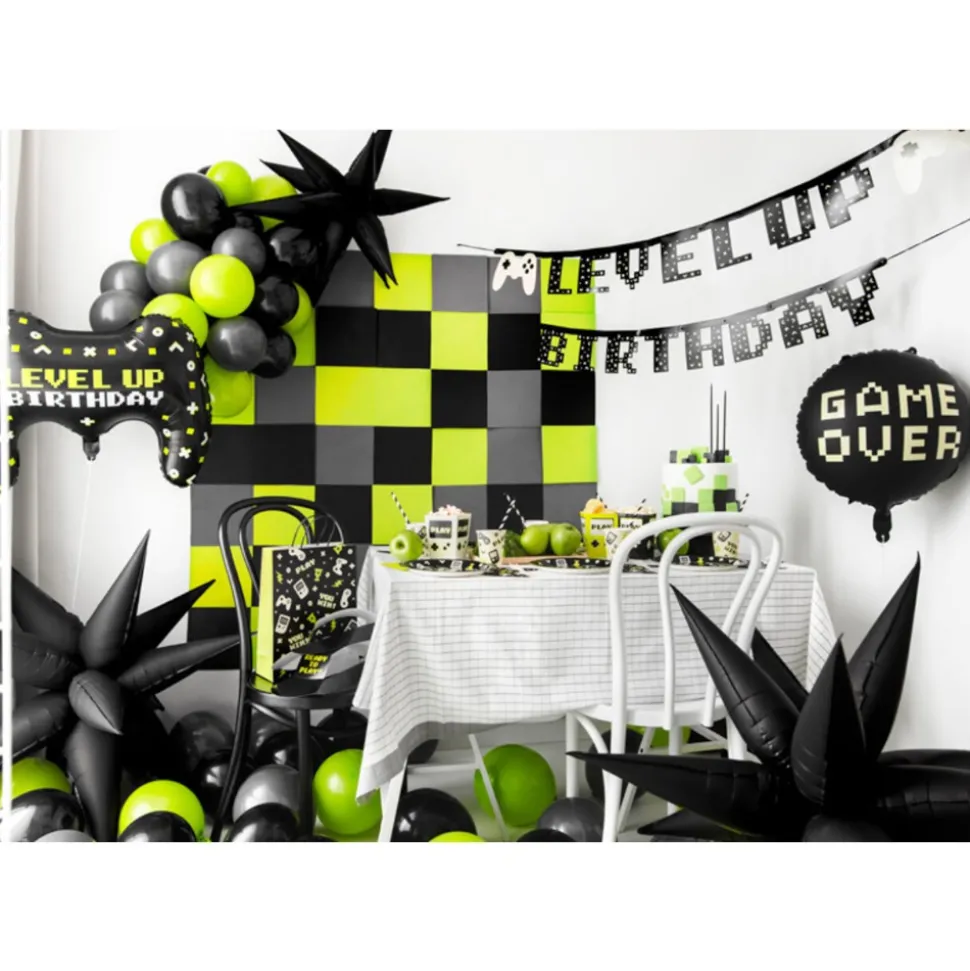 GUIRLANDE ANNIVERSAIRE GAMER JEUX VIDÉO 2.5M NOIR