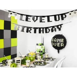 GUIRLANDE ANNIVERSAIRE GAMER JEUX VIDÉO 2.5M NOIR