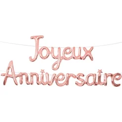 GUIRLANDE BALLON ANNIVERSAIRE 4.5M OR ROSE