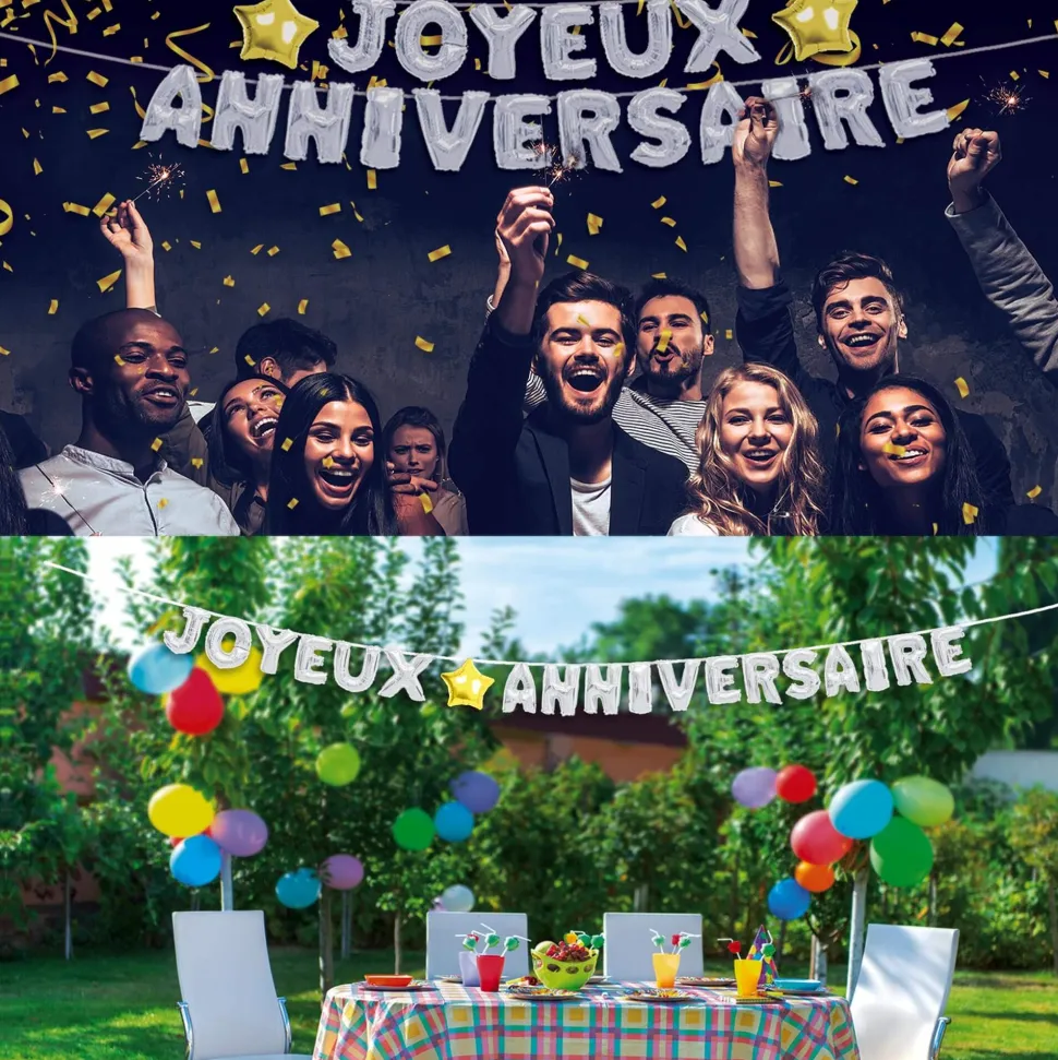 GUIRLANDE BALLONS JOYEUX ANNIVERSAIRE