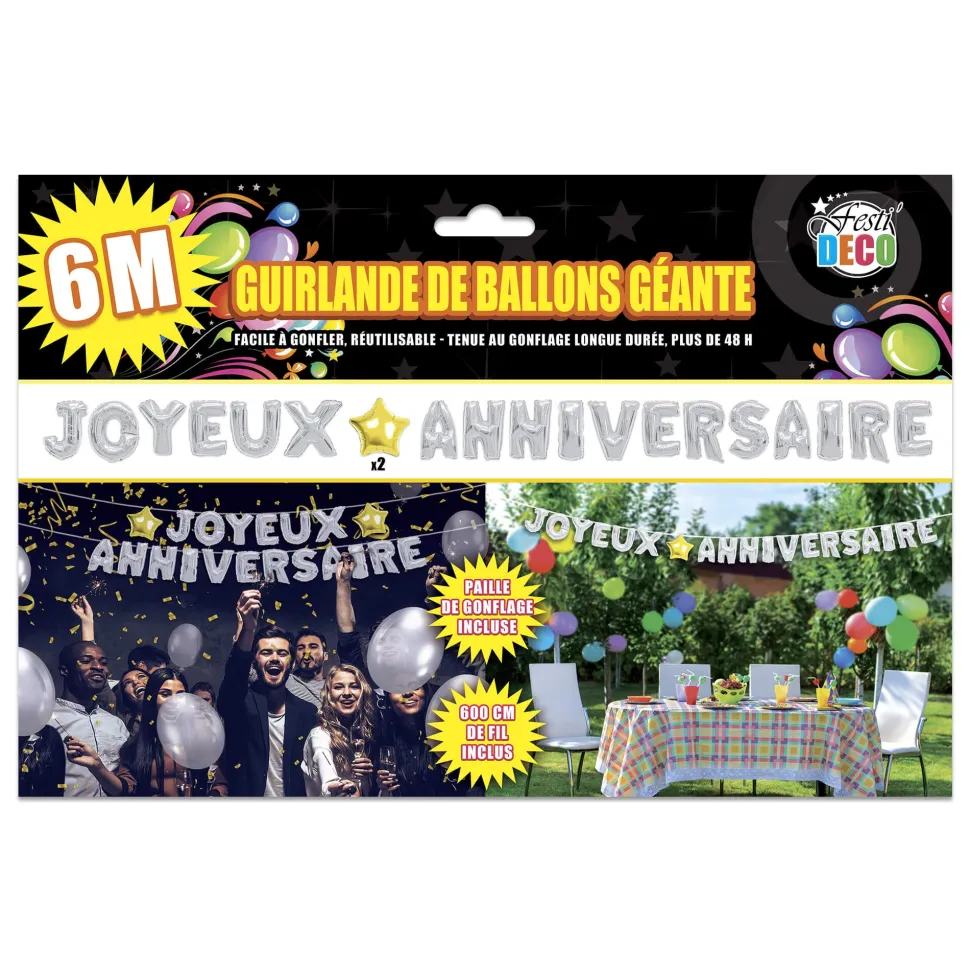 GUIRLANDE BALLONS JOYEUX ANNIVERSAIRE