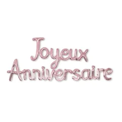 GUIRLANDE BALLONS LETTRES ANNIVERSAIRE 4.5M ROSE