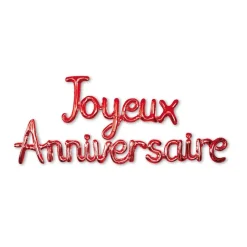 GUIRLANDE BALLONS LETTRES ANNIVERSAIRE 4.5M ROUGE