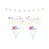 GUIRLANDE FANION 80 ANS MÉTALLIQUE MULTICOLORE