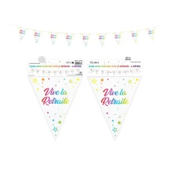 GUIRLANDE FANION RETRAITE MÉTALLIQUE MULTICOLORE