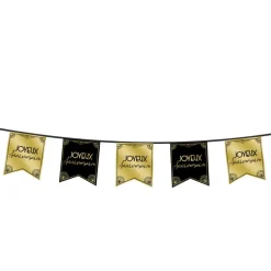 GUIRLANDE À FANIONS ANNIVERSAIRE GATSBY 6M OR NOIR