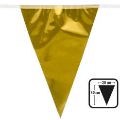 GUIRLANDE 20 FANIONS ASPECT MÉTAL 10M OR