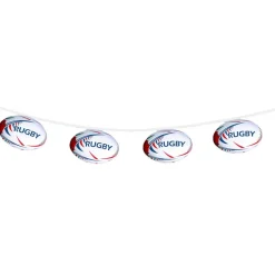 GUIRLANDE À FANIONS BALLON RUGBY FRANCE PAPIER 5M