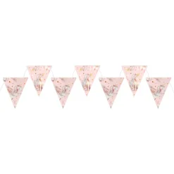 GUIRLANDE 7 FANIONS CARTON LICORNE MAGIQUE 3M ROSE