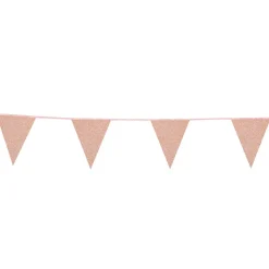 GUIRLANDE FANIONS CARTON 6M OR ROSE PAILLETÉ