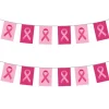 GUIRLANDE 20 FANIONS DRAPEAU OCTOBRE ROSE 10M