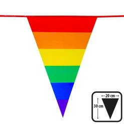 GUIRLANDE À FANIONS FIERTÉ LGBT 10M ARC-EN-CIEL