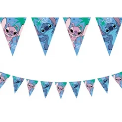 GUIRLANDE FANIONS PAPIER STITCH ANGEL 2.1M BLEU