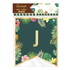 GUIRLANDE À FANIONS RETRAITE TROPICAL 5M VERT
