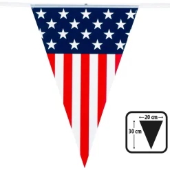 GUIRLANDE FANION TRIANGLE DRAPEAU USA 6M
