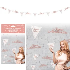 GUIRLANDE FIL JOYEUX ANNIVERSAIRE ROSE GOLD
