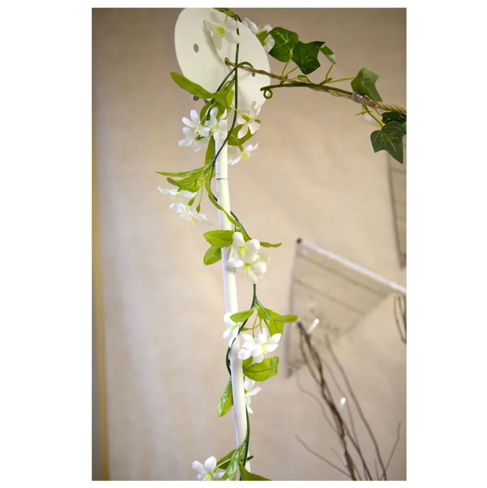 GUIRLANDE FLEURS ARTIFICIELLES JASMIN 2.4M BLANC