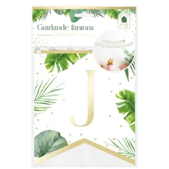 GUIRLANDE JOYEUX ANNIVERSAIRE TROPICAL PARTY 5M VERT
