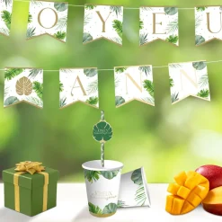 GUIRLANDE JOYEUX ANNIVERSAIRE TROPICAL PARTY 5M VERT