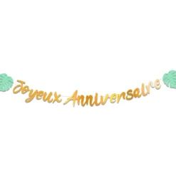 GUIRLANDE LETTRES ANNIVERSAIRE TROPICAL 6M OR