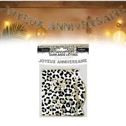 GUIRLANDE LETTRES ANNIVERSAIRE LÉOPARD JUNGLE 6M