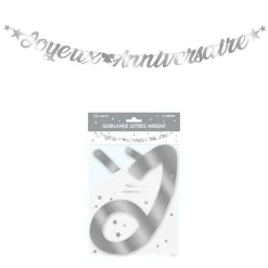 GUIRLANDE LETTRES ANNIVERSAIRE 6M ARGENT