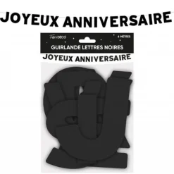 GUIRLANDE LETTRES ANNIVERSAIRE 4M NOIR