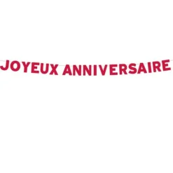 GUIRLANDE LETTRES ANNIVERSAIRE 4M ROUGE