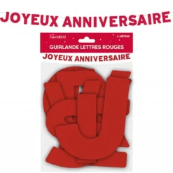 GUIRLANDE LETTRES ANNIVERSAIRE 4M ROUGE