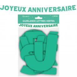 GUIRLANDE LETTRES ANNIVERSAIRE 4M VERT