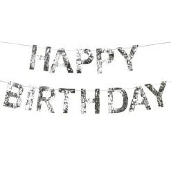 GUIRLANDE LETTRES BIRTHDAY FRANGES 2.2M ARGENT