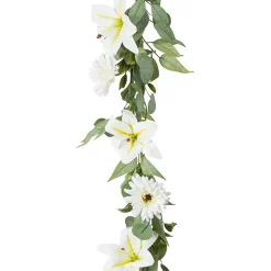 GUIRLANDE LYS MARGUERITE FEUILLAGE ARTIFICIEL 1.5M