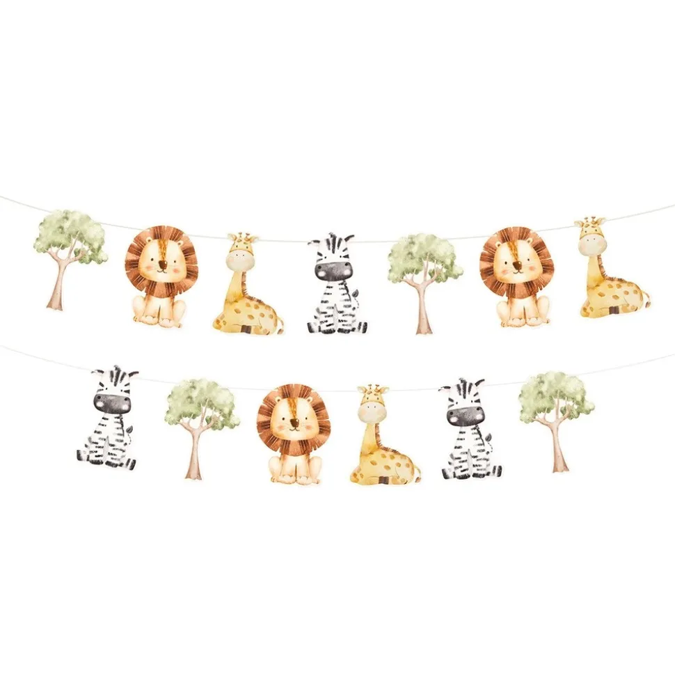 GUIRLANDE 13 MOTIFS ANIMAUX DE LA SAVANE 3.5M