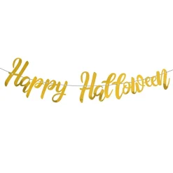 GUIRLANDE MÉTALLISÉE DORÉE HAPPY HALLOWEEN 250CM
