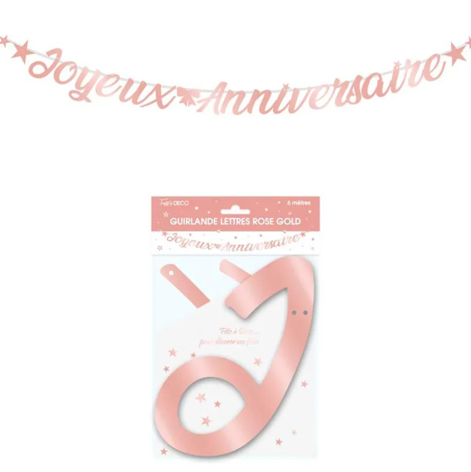 GUIRLANDE 6 MÈTRES ANNIVERSAIRE ROSE GOLD