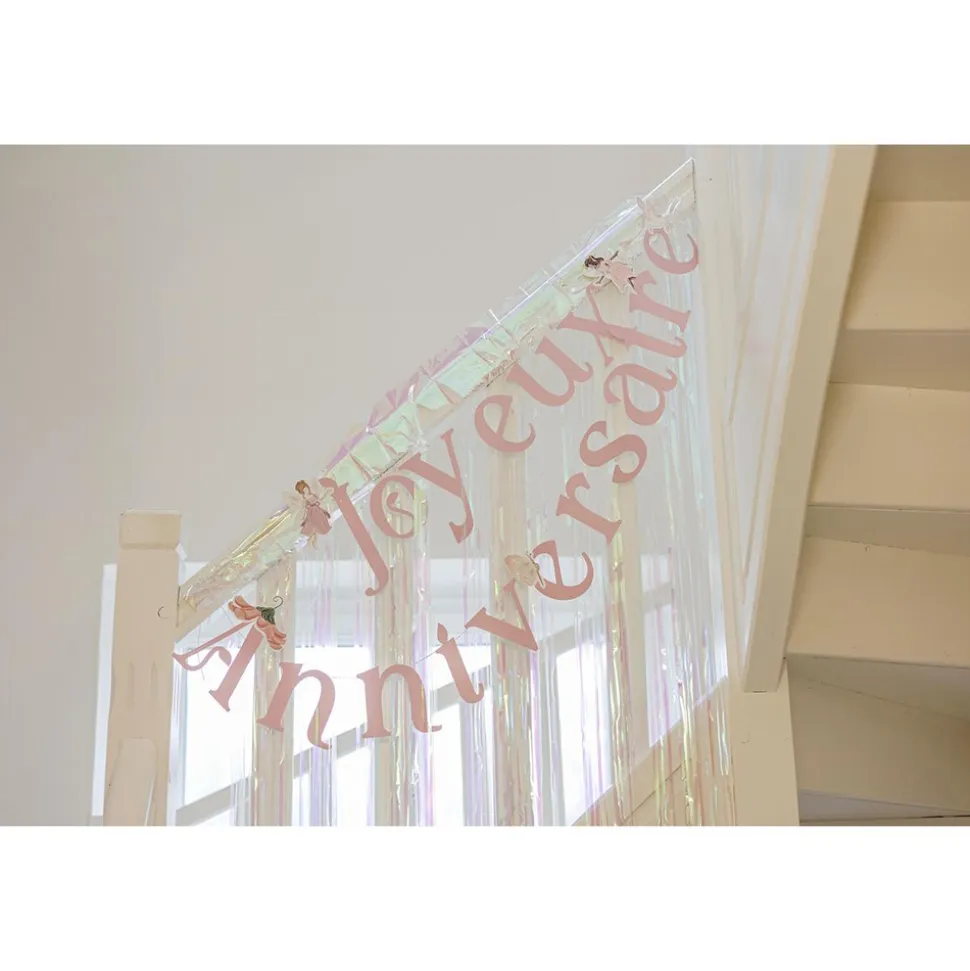 GUIRLANDE PAPIER ANNIVERSAIRE FAIRY WORLD 2M ROSE