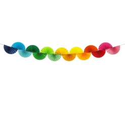 GUIRLANDE PAPIER ÉVENTAIL ARC-EN-CIEL 2.5CM COLORÉ