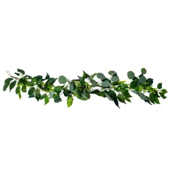 GUIRLANDE PIVOINES LAURIER EUCALYPTUS 1.4M