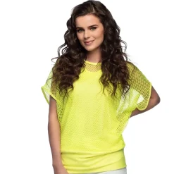 HAUT JAUNE FLUO DOUBLURE RÉSILLE FEMME