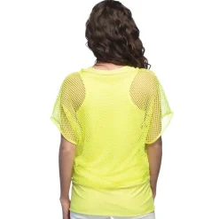 HAUT JAUNE FLUO DOUBLURE RÉSILLE FEMME